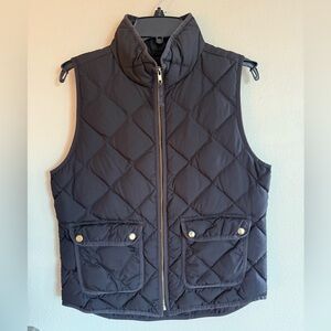 J. Crew Women's Quilted Black Vest
